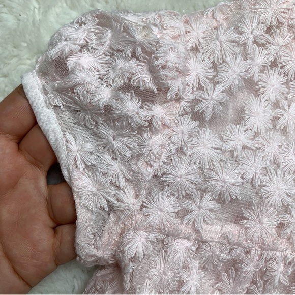 Pili Carrera Baby Girl Pink Lace Short Sleeve Dress 18 Months Mande in Spain - Picture 7 of 13